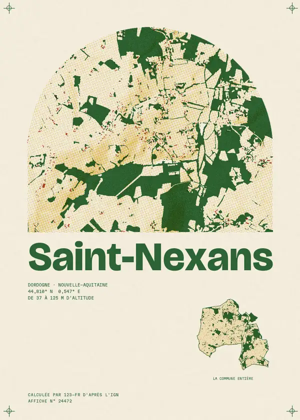 Affiche de Saint-Nexans, calculée par 123-fr d'après l'IGN