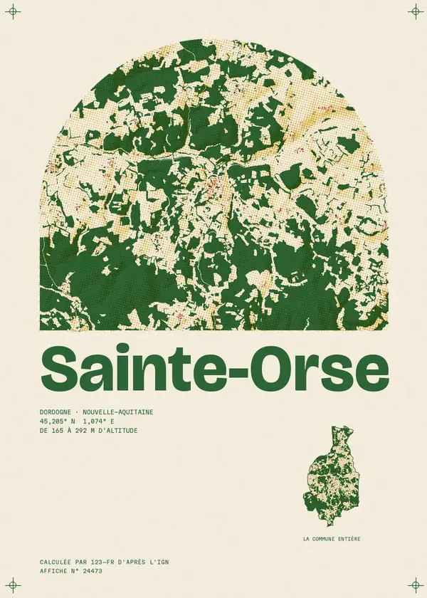Affiche de Sainte-Orse, calculée par 123-fr d'après l'IGN