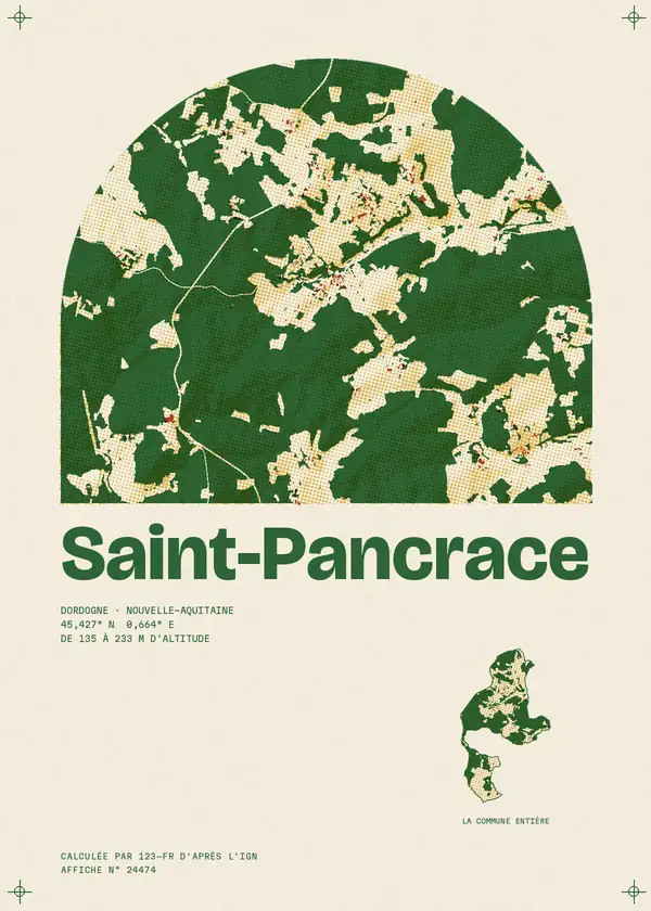 Affiche de Saint-Pancrace, calculée par 123-fr d'après l'IGN
