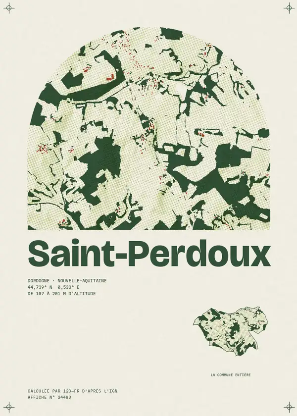 Affiche de Saint-Perdoux, calculée par 123-fr d'après l'IGN
