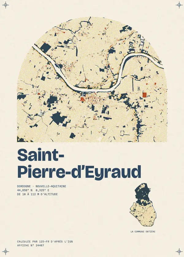 Affiche de Saint-Pierre-d'Eyraud, calculée par 123-fr d'après l'IGN