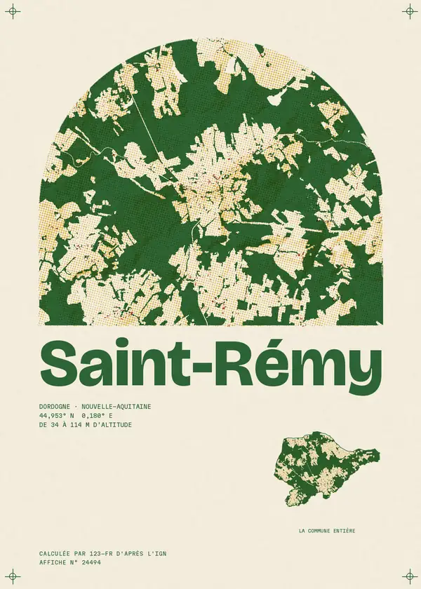 Affiche de Saint-Rémy, calculée par 123-fr d'après l'IGN