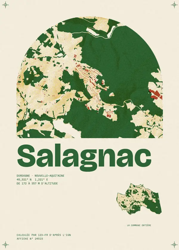 Affiche de Salagnac, calculée par 123-fr d'après l'IGN