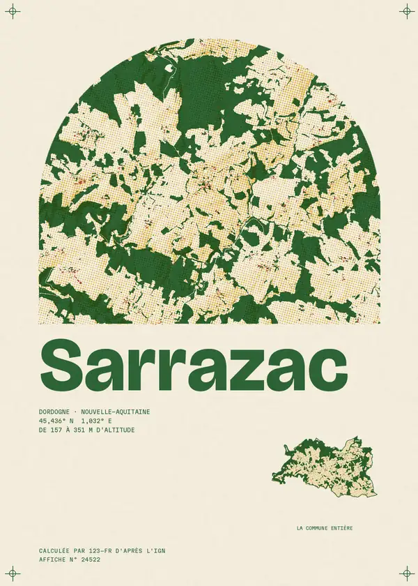 Affiche de Sarrazac, calculée par 123-fr d'après l'IGN