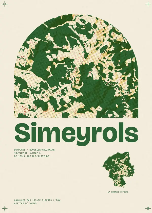 Affiche de Simeyrols, calculée par 123-fr d'après l'IGN