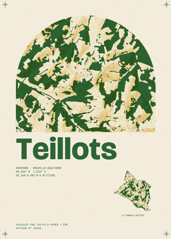 Affiche de Teillots, calculée par 123-fr d'après l'IGN