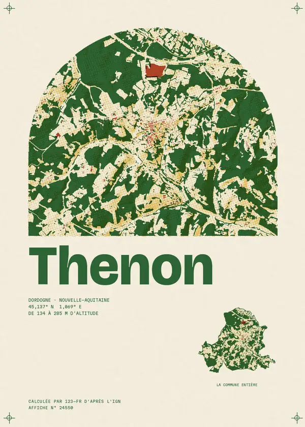 Affiche de Thenon, calculée par 123-fr d'après l'IGN