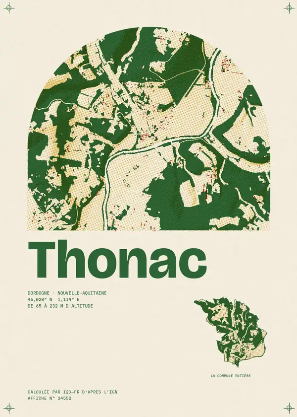 Affiche de Thonac, calculée par 123-fr d'après l'IGN