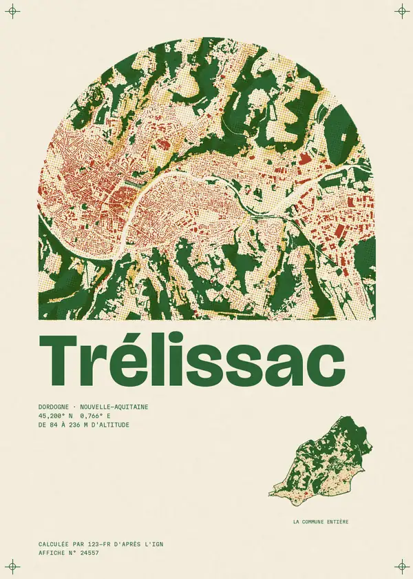 Affiche de Trélissac, calculée par 123-fr d'après l'IGN