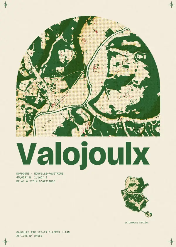 Affiche de Valojoulx, calculée par 123-fr d'après l'IGN