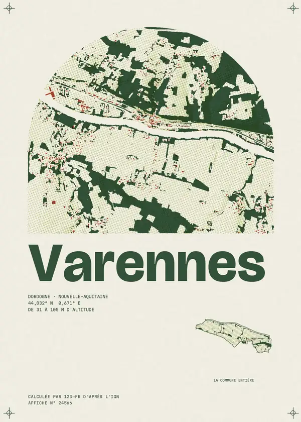 Affiche de Varennes, calculée par 123-fr d'après l'IGN