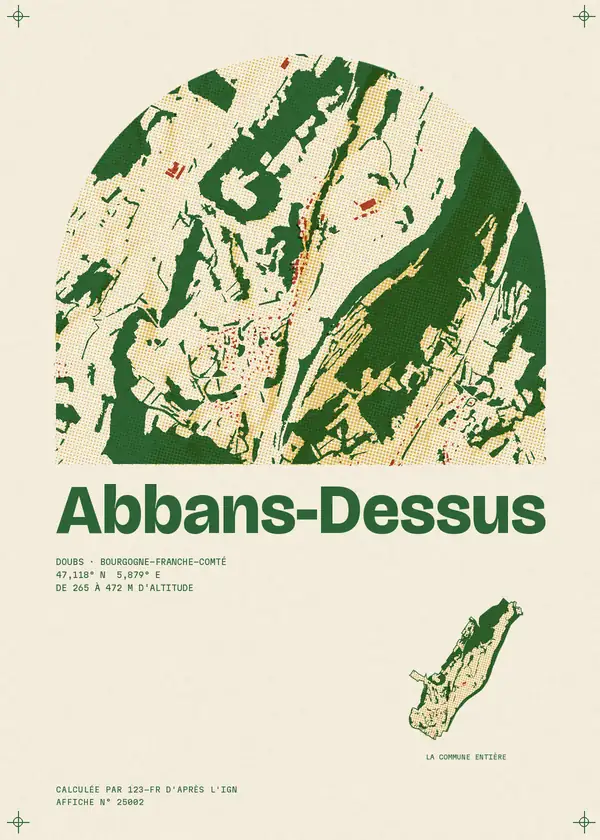 Affiche de Abbans-Dessus, calculée par 123-fr d'après l'IGN