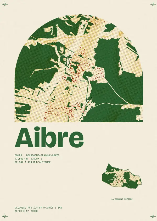 Affiche de Aibre, calculée par 123-fr d'après l'IGN
