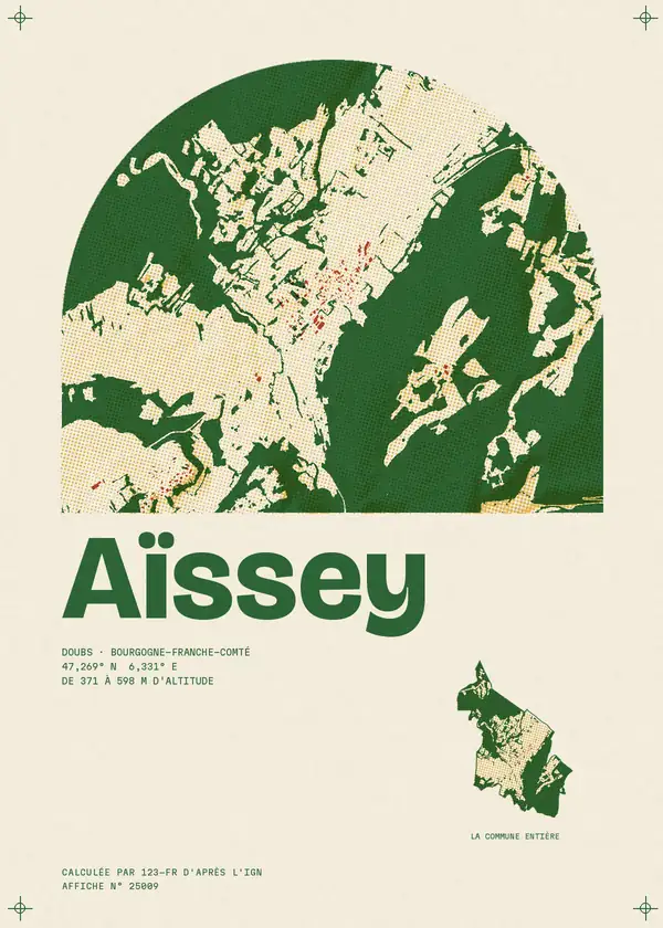 Affiche de Aïssey, calculée par 123-fr d'après l'IGN
