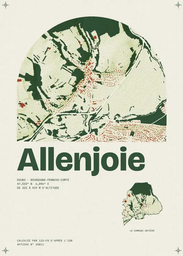 Affiche de Allenjoie, calculée par 123-fr d'après l'IGN