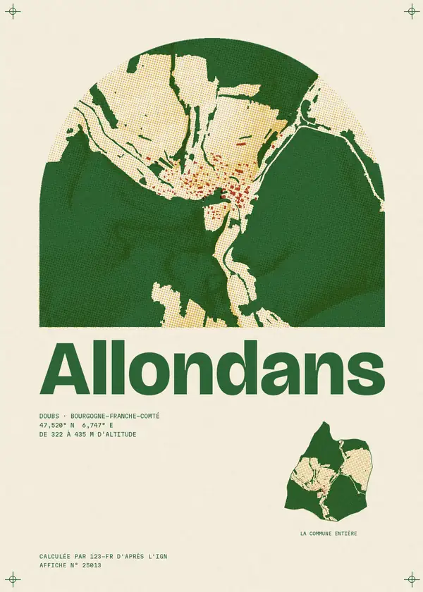 Affiche de Allondans, calculée par 123-fr d'après l'IGN