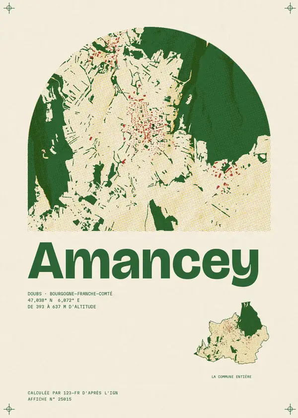 Affiche de Amancey, calculée par 123-fr d'après l'IGN