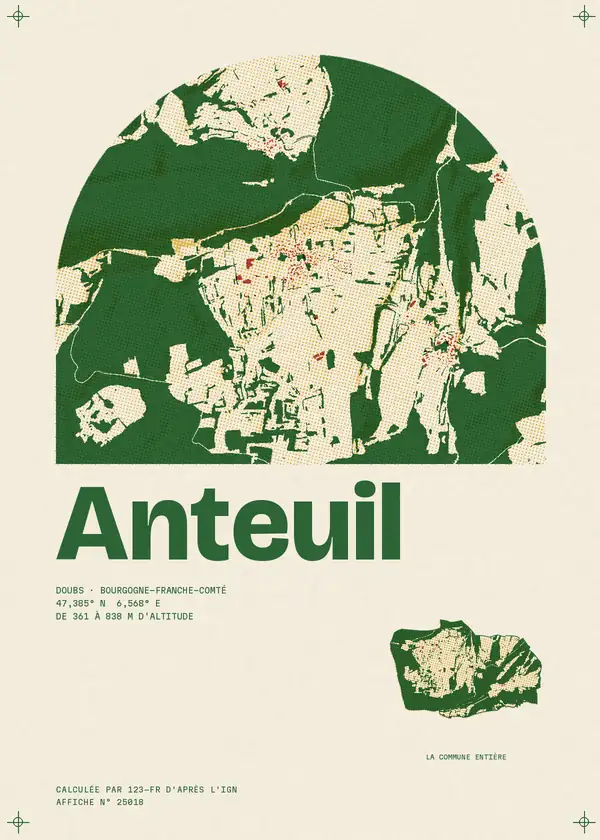 Affiche de Anteuil, calculée par 123-fr d'après l'IGN