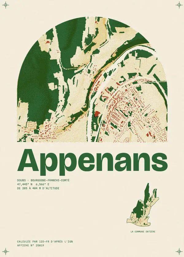 Affiche de Appenans, calculée par 123-fr d'après l'IGN