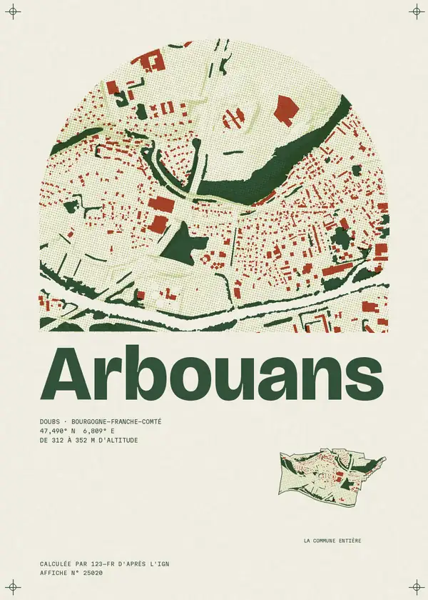 Affiche de Arbouans, calculée par 123-fr d'après l'IGN