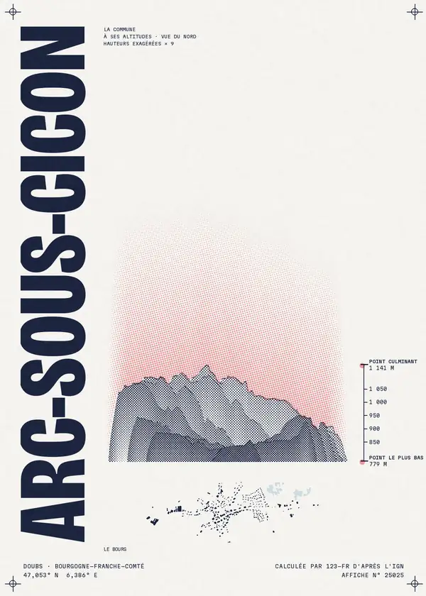 Affiche de Arc-sous-Cicon, calculée par 123-fr d'après l'IGN