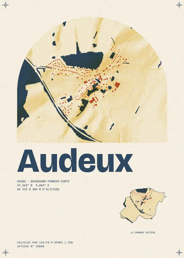Affiche de Audeux, calculée par 123-fr d'après l'IGN
