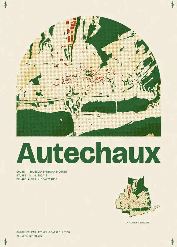 Affiche de Autechaux, calculée par 123-fr d'après l'IGN