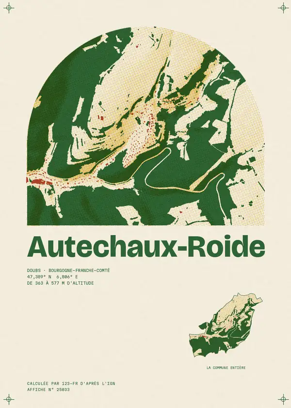 Affiche de Autechaux-Roide, calculée par 123-fr d'après l'IGN