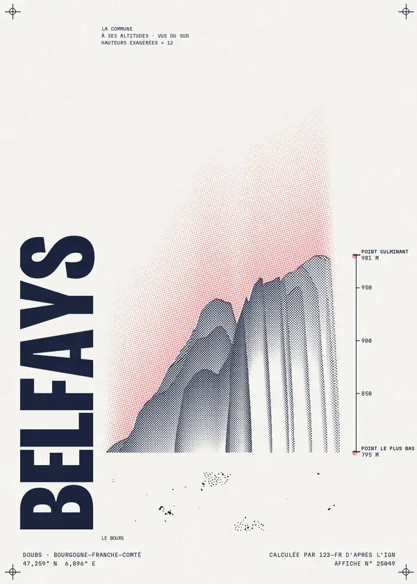 Affiche de Belfays, calculée par 123-fr d'après l'IGN