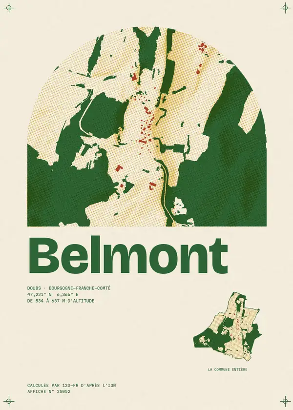 Affiche de Belmont, calculée par 123-fr d'après l'IGN