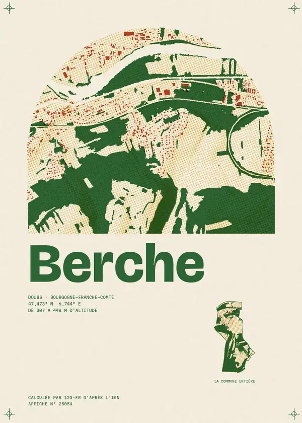 Affiche de Berche, calculée par 123-fr d'après l'IGN