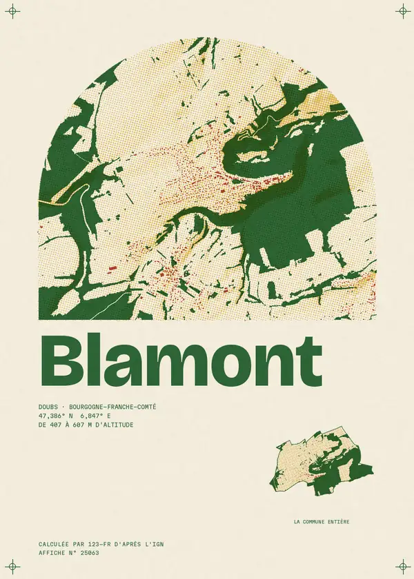 Affiche de Blamont, calculée par 123-fr d'après l'IGN