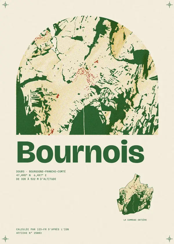 Affiche de Bournois, calculée par 123-fr d'après l'IGN