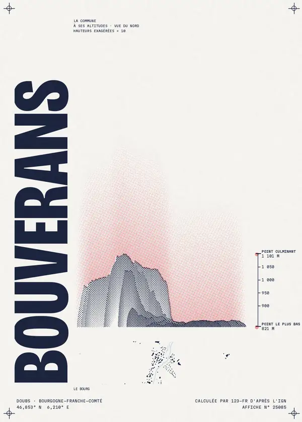 Affiche de Bouverans, calculée par 123-fr d'après l'IGN