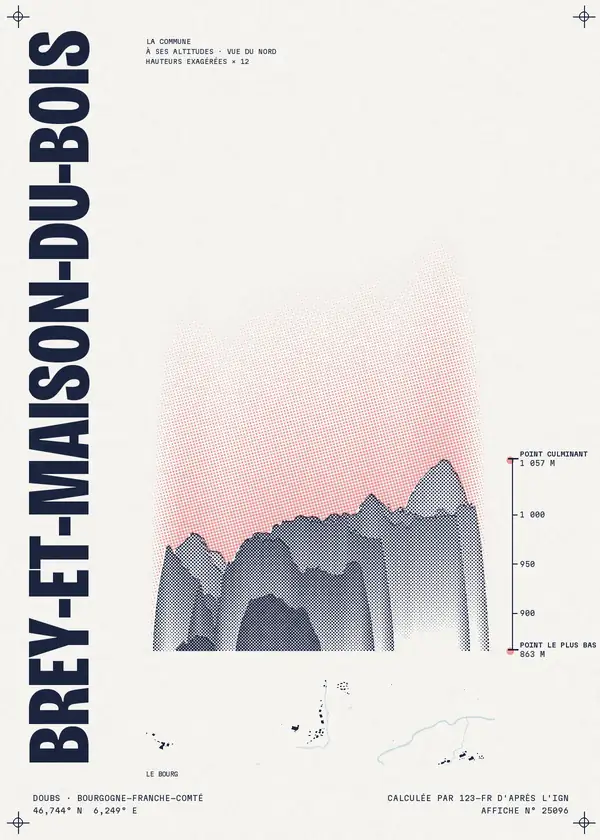 Affiche de Brey-et-Maison-du-Bois, calculée par 123-fr d'après l'IGN