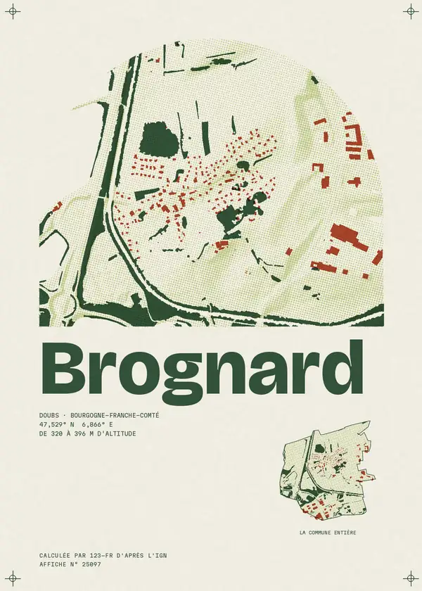 Affiche de Brognard, calculée par 123-fr d'après l'IGN