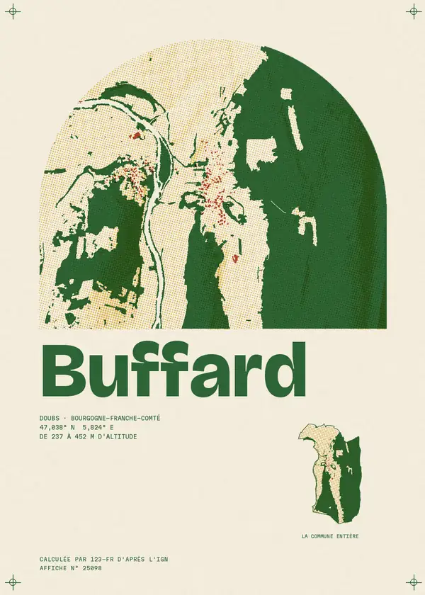 Affiche de Buffard, calculée par 123-fr d'après l'IGN