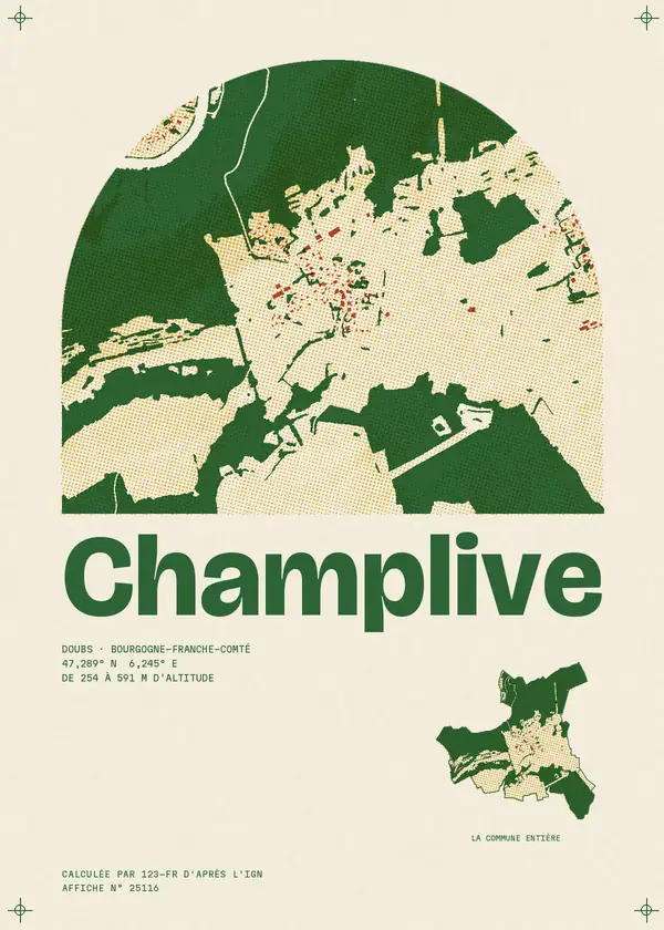 Affiche de Champlive, calculée par 123-fr d'après l'IGN