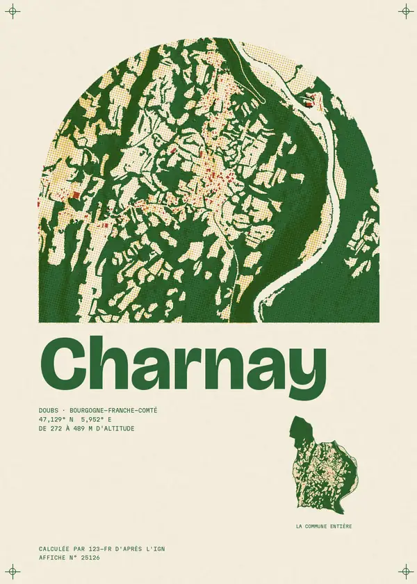 Affiche de Charnay, calculée par 123-fr d'après l'IGN