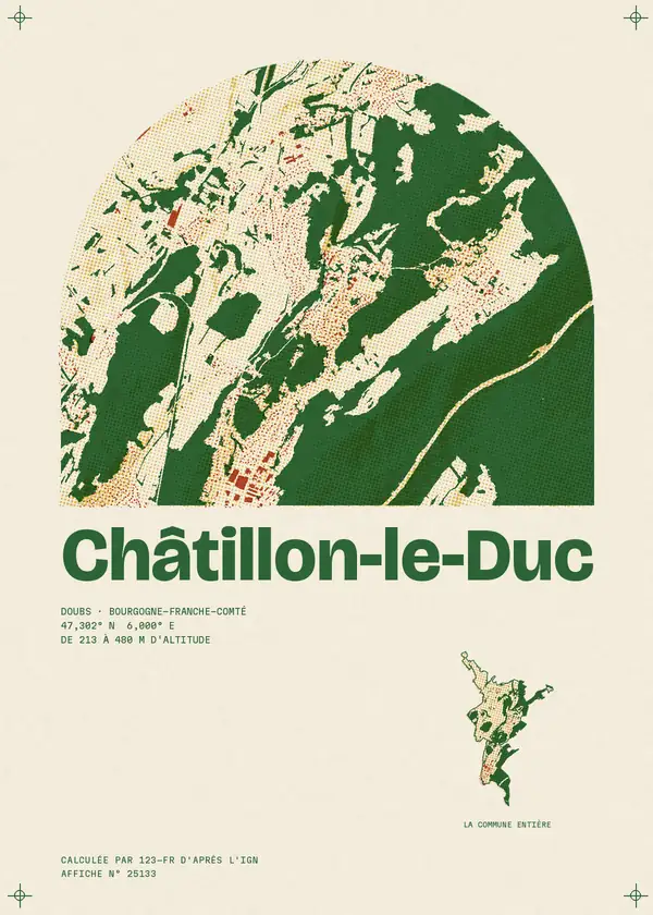 Affiche de Châtillon-le-Duc, calculée par 123-fr d'après l'IGN