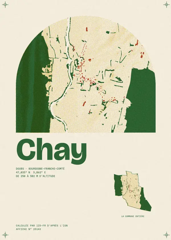 Affiche de Chay, calculée par 123-fr d'après l'IGN