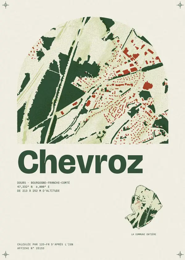 Affiche de Chevroz, calculée par 123-fr d'après l'IGN