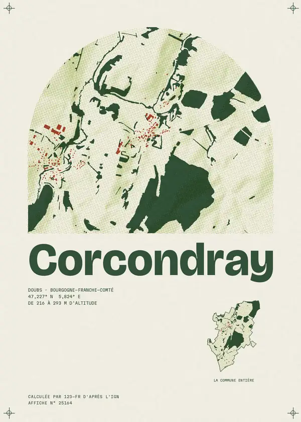 Affiche de Corcondray, calculée par 123-fr d'après l'IGN