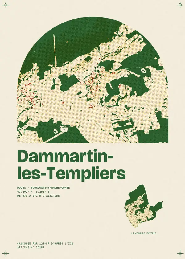 Affiche de Dammartin-les-Templiers, calculée par 123-fr d'après l'IGN