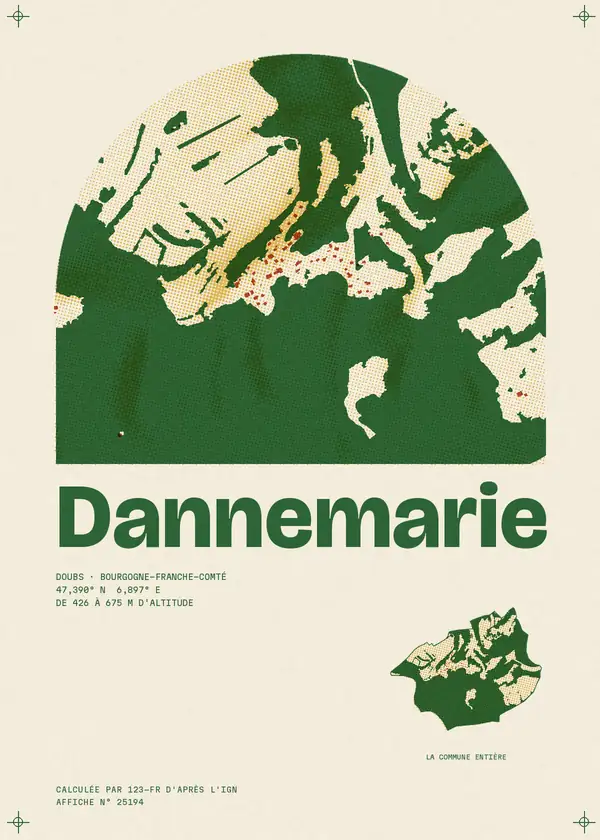 Affiche de Dannemarie, calculée par 123-fr d'après l'IGN