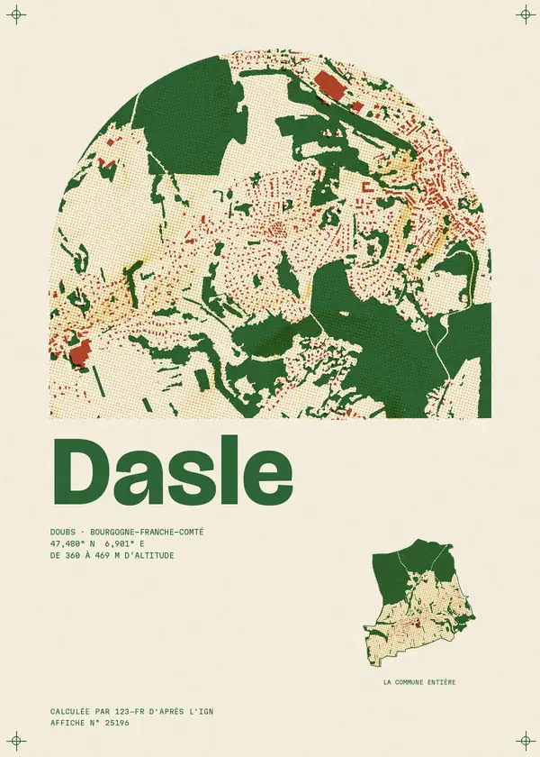 Affiche de Dasle, calculée par 123-fr d'après l'IGN