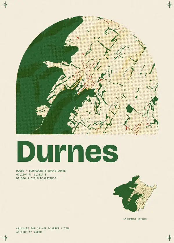 Affiche de Durnes, calculée par 123-fr d'après l'IGN