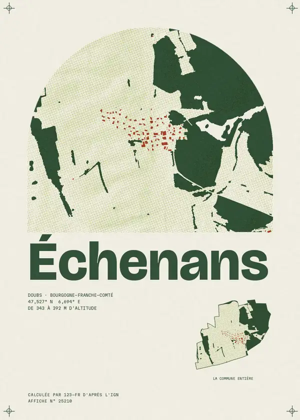 Affiche de Échenans, calculée par 123-fr d'après l'IGN
