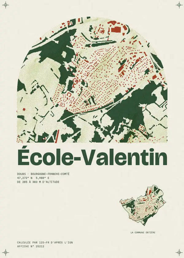 Affiche de École-Valentin, calculée par 123-fr d'après l'IGN