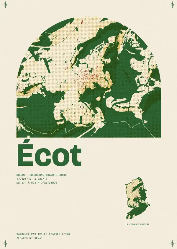 Affiche de Écot, calculée par 123-fr d'après l'IGN